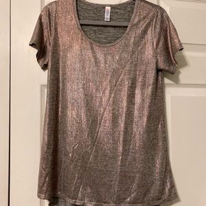 LuLaRoe elegant T-shirt silver & rose gold